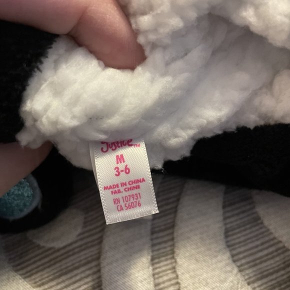Justice Girls Size Medium 3-6 Sleepy PANDA Slippers New Without Tags Soft & Warm - Picture 3 of 5